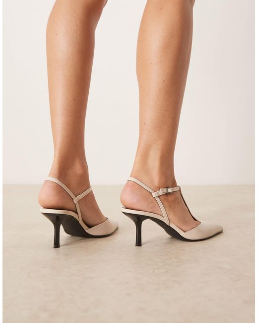 Glamorous Natural – spitze slingback-schuhe