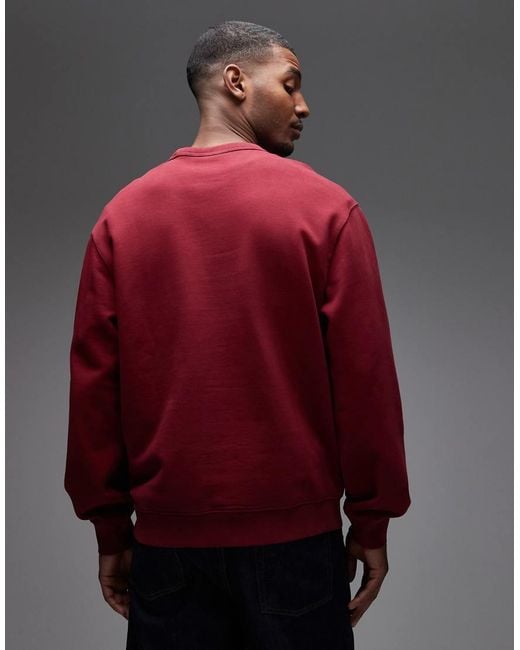 Carhartt Red Faded Pond Corps Oversized Pullover Sweatshirt for men