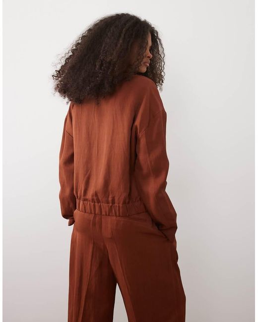 Mango Brown Vbbargen Linen Mix Jacket