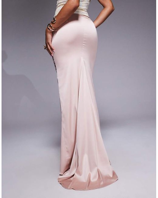 Oh Polly Gray Kelda Drape Maxi Skirt