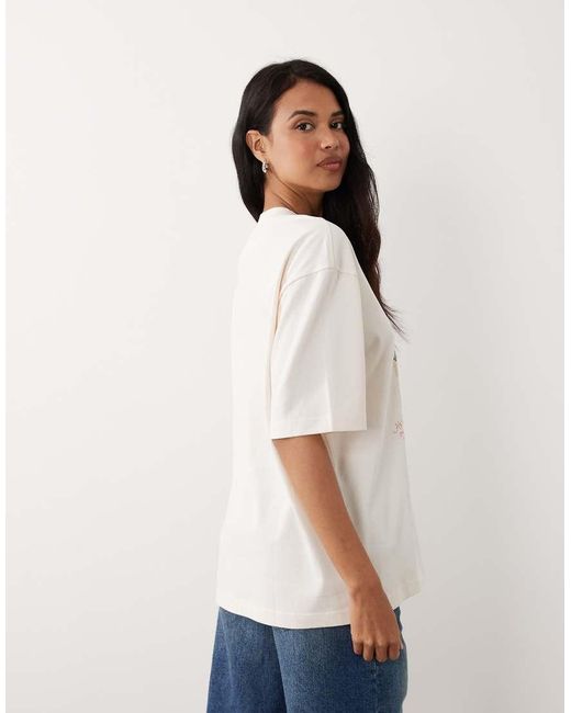Gina Tricot Blue Short Sleeve Sainte Maxime Graphic Oversized T-shirt