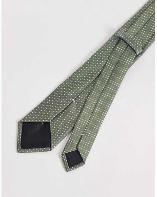 ASOS Green Micro Polka Dot Tie for men