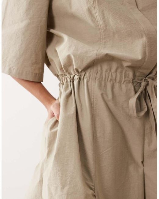 ARRANGE Natural Oversized Utility Jumpsuit