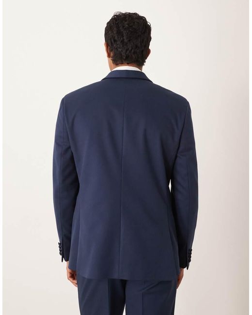 ASOS Blue Double Breasted Regular Tuxedo Jacket for men