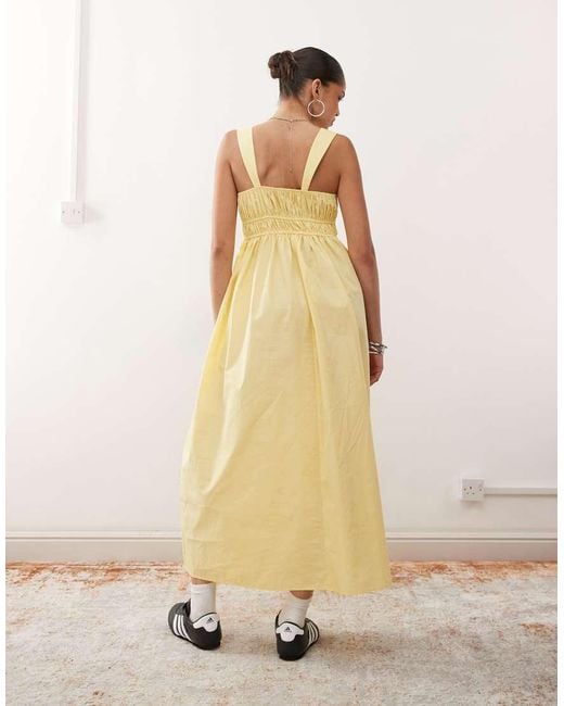 Collusion Natural Tie Detail Maxi Dress