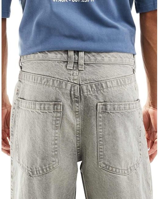 ASOS Superbaggy Jeans Met Inzetstukken En Grijze Wassing in het Blue voor heren