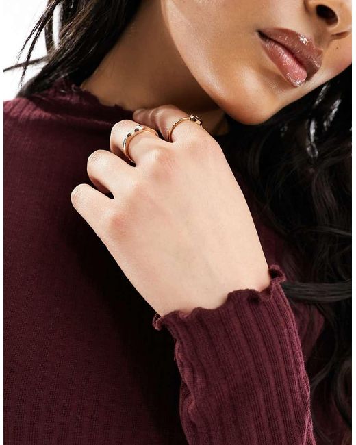 ONLY Red Lettuce Edge High Neck Ribbed Top