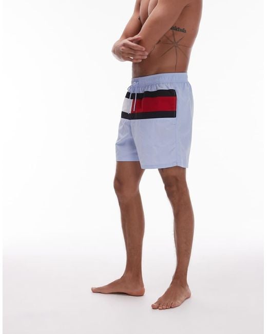 Tommy Hilfiger Zwemshort Met Trekkoord En Grote Vlag in het Blue voor heren