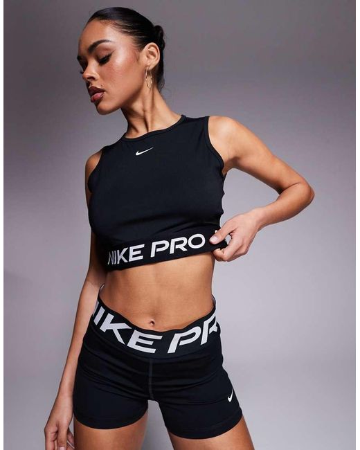 Nike Blue Nike Pro Training Dri-fit 365 Cropped Tank