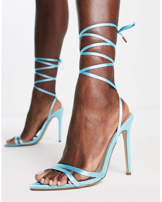 satin barely there sandals