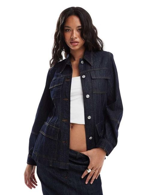 French Connection Blue Finley Dark Denim Jacket