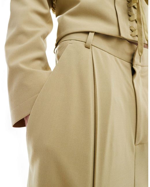 Pantalon d'ensemble bouffant élégant - taupe ASOS pour homme en coloris Metallic