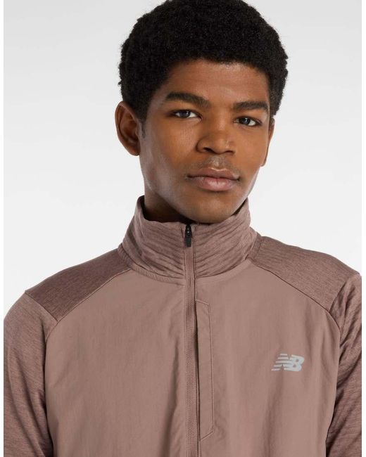 New Balance Green Athletics Heat Grid 1/2 Zip for men