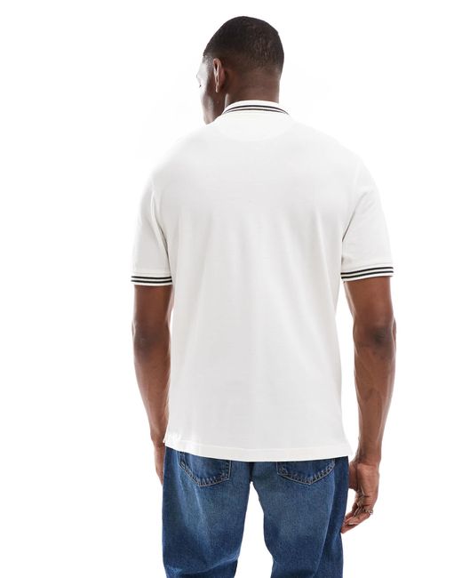 Farah – netton – poloshirt in White für Herren