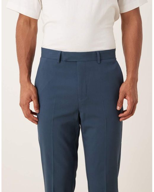 ASOS Blue Tapered Suit Pants for men