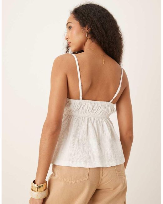 ASOS Camitop Met Kreukeltextuur in het Natural