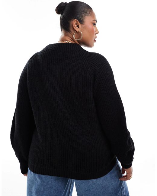 Threadbare Plus Blue High Neck Jumper