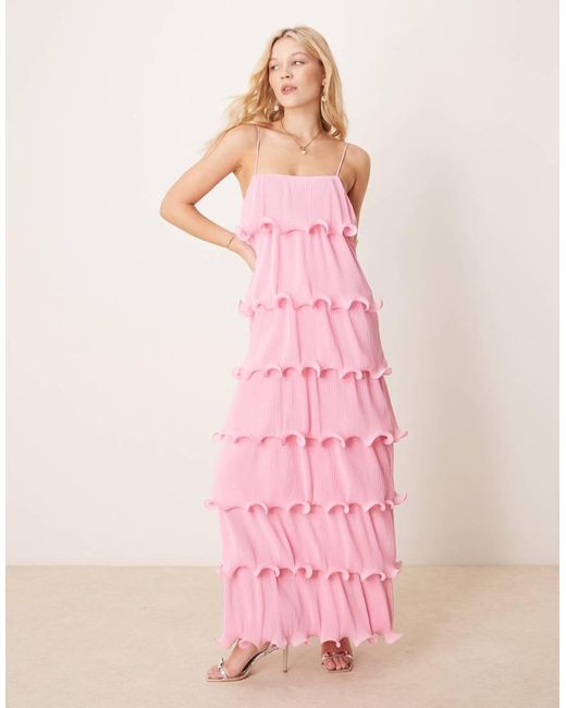 strapless open back dress Pretty in pink midi dress – Bella Sorella main image 1