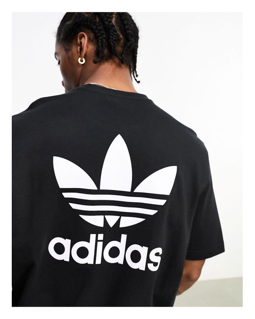 T-shirt con trifoglio nera di Adidas Originals in Black da Uomo