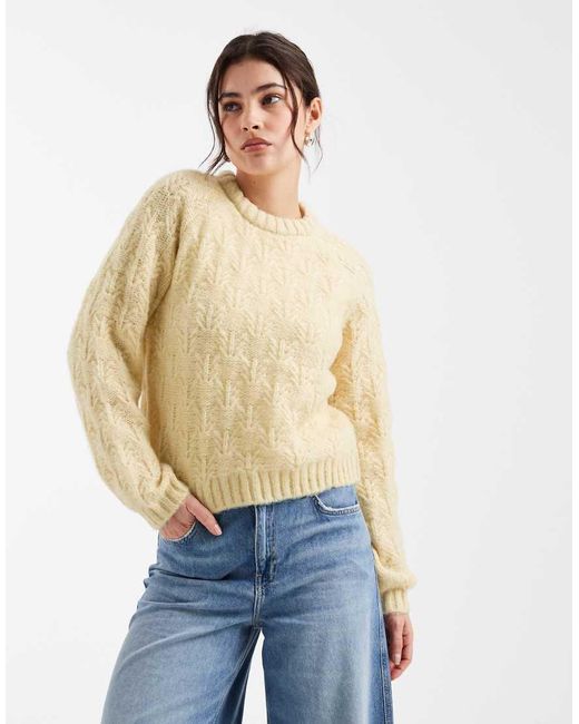 Pieces Blue Textured Knit Jumper