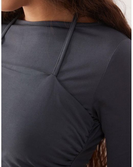 ASOS Red Double Layer Top With Ruched Halter