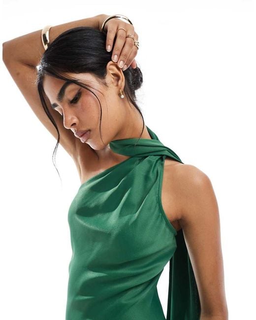Maids To Measure Green Bridesmaid Multiway Scarf Neck Maxi Dress