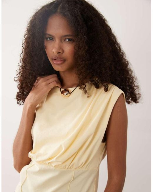 ASOS Brown Corset Waist Top With Ruched Top