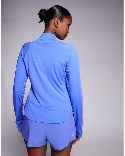 Nike Blue Tempo Dri-fit Half Zip Long Sleeve T-shirt