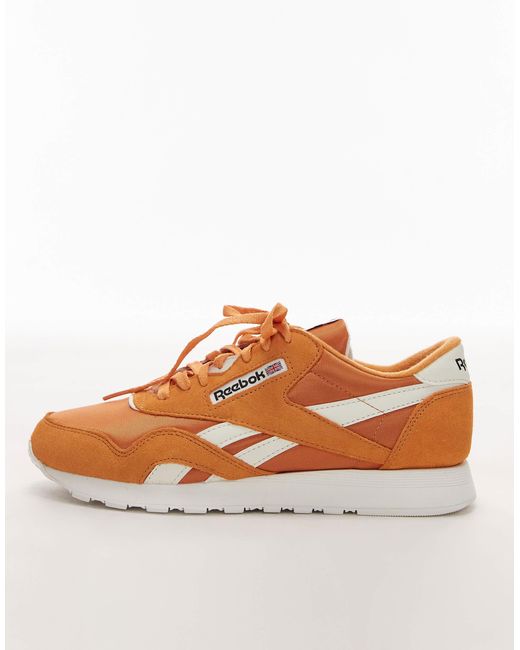 Reebok Orange Classic Nylon Trainers for men