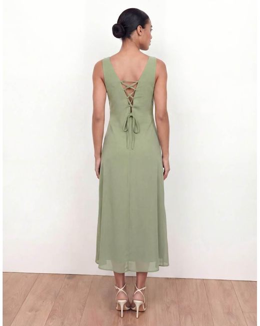 Maya Green Flower Embellished Tie Back Midaxi Slip Dress