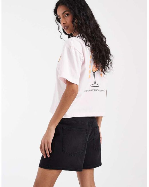 ONLY White Denim Shorts With Stretch