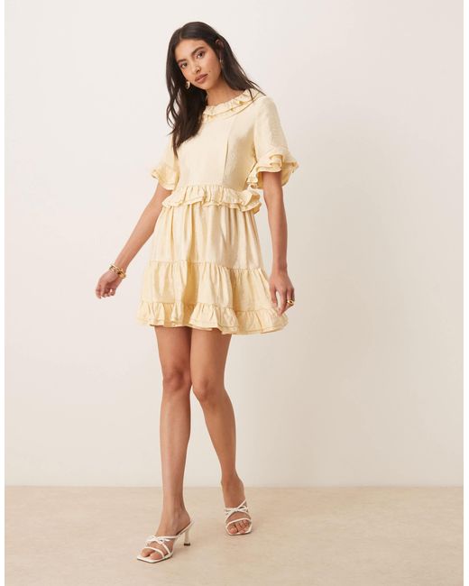 Sister Jane Natural Buttercup Ruffle Mini Dress