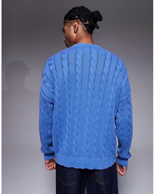 ASOS – oversize-strickpullover in Blue für Herren