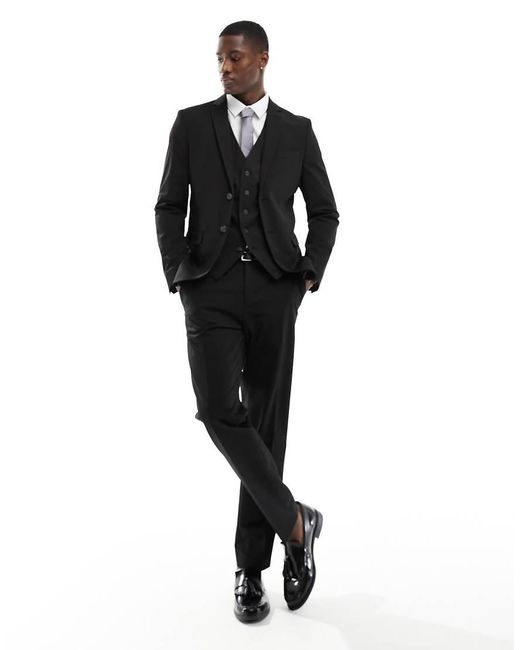 SELECTED Black Slim Fit Suit Jacket for men