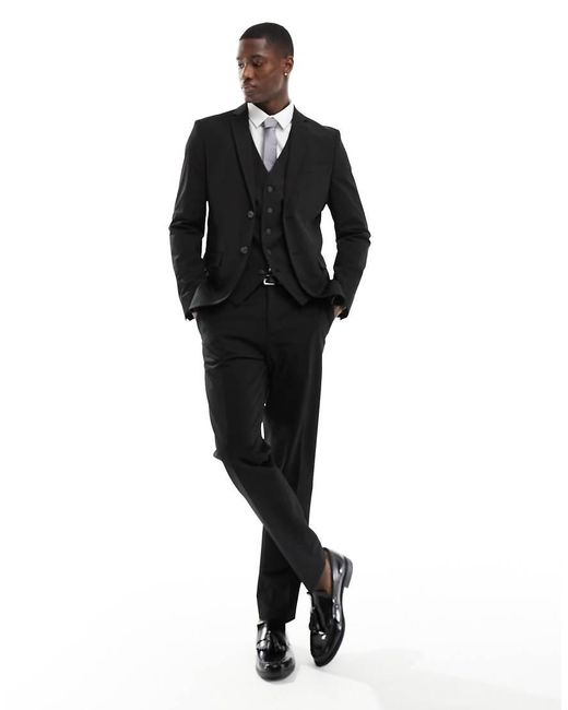 SELECTED Black Slim Fit Suit Jacket for men