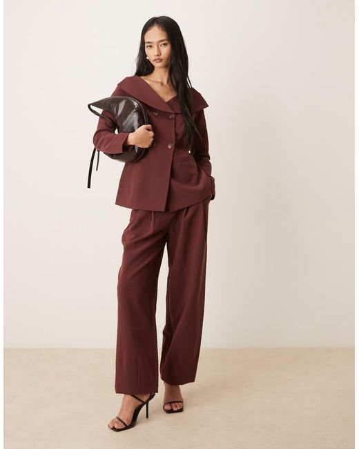 Aware Red Open Collar Blazer Co-Ord