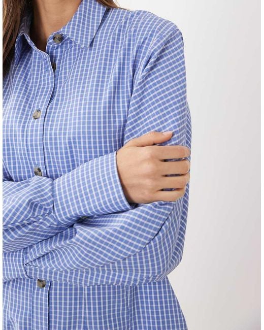 ASOS Blue Mini Shirt Dress With Cinched Waist