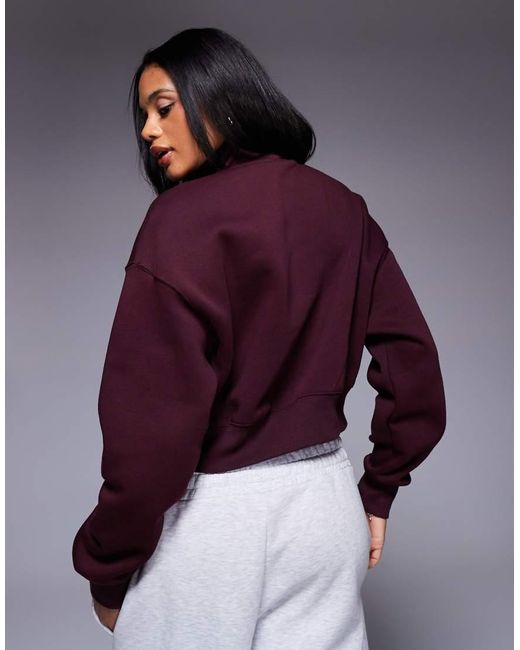 Nike Purple Phoenix Fleece Half Zip Cropped Sweatshirt