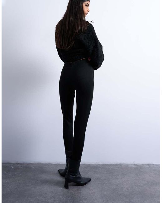 TOPSHOP Black Full Length Heavyweight leggings