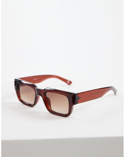 ASOS Blue Chunky Rectangle Sunglasses for men