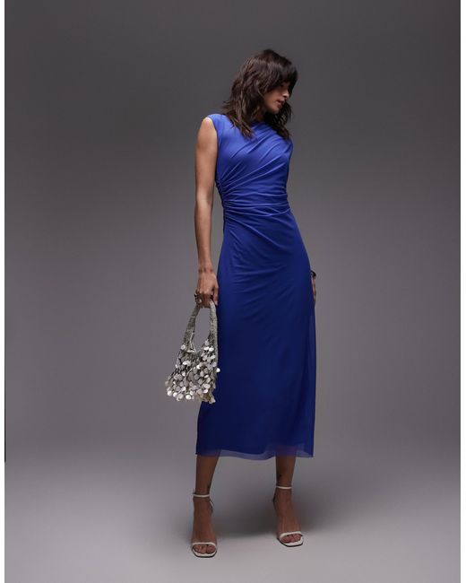 & Other Stories Blue – midikleid aus netzstoff