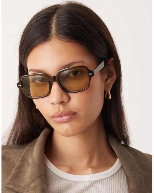 ASOS Brown Square Frame Sunglasses
