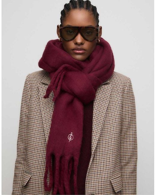 Stradivarius Red Basic Plain Scarf