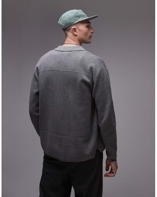 Topman Net Vest in het Gray voor heren