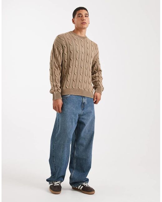 Levi's Brown Cable Knit Jumper for men