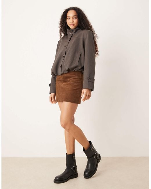 Threadbare Brown Cord Mini Skirt