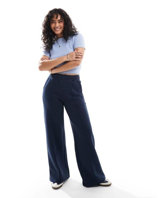 Bershka Blue Wide Leg Formal joggers
