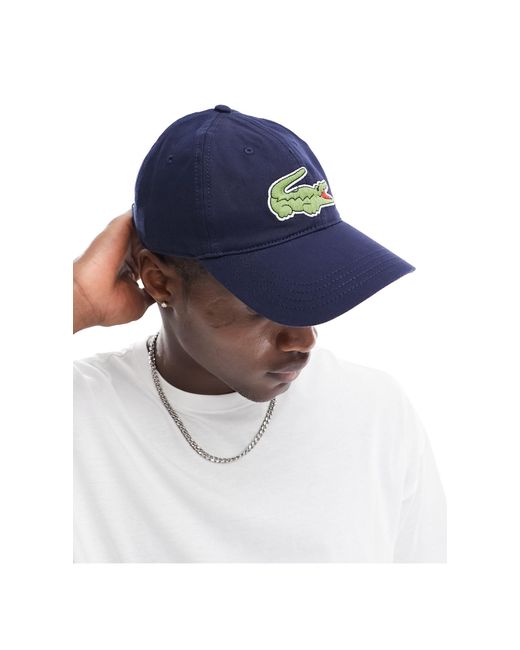 Cappellino navy con logo grande sul davanti di Lacoste in Blue da Uomo