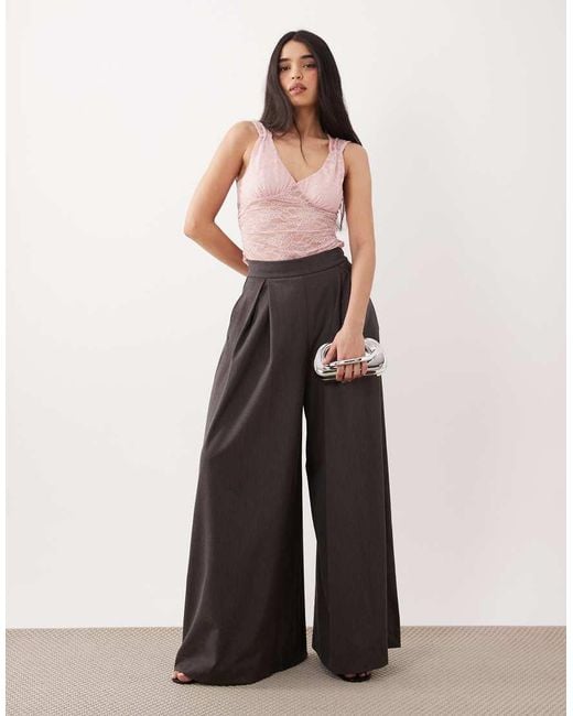 ASOS Pink Lace Plunge Top