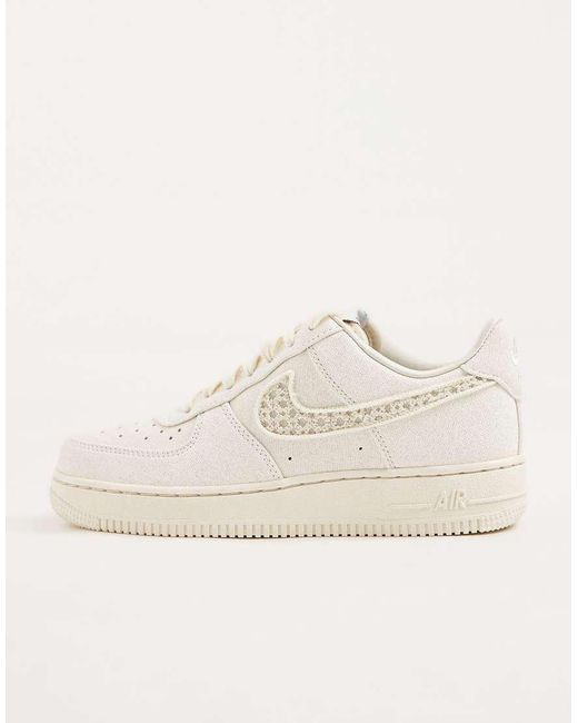 Nike Natural Air Force 1 Trainers With Swoosh Detail